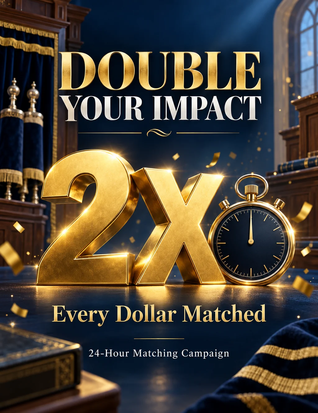 Matching campaign mockup: Double Your Impact, Every Dollar Matched